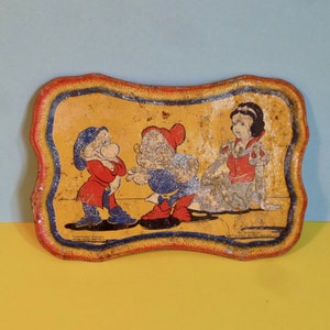 Vintage 1930s Happynak Disney Tin Plate Childrens Play, Juego de té de juguete #2 imagen 4