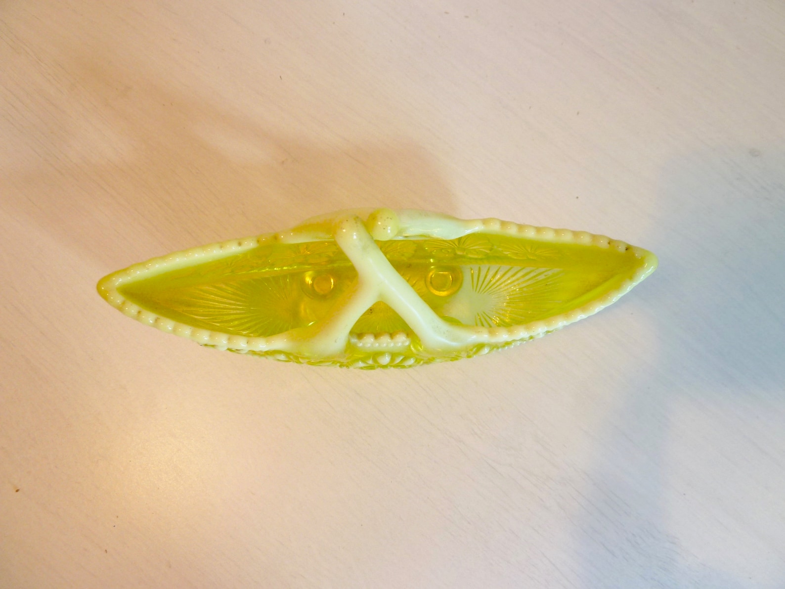 Beautiful Victorian Yellow Uranium Glass Posy Basket by Etsy UK