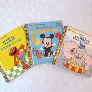 Jahrgang 1987-1991 erste kleine goldene Bücher Bücher, Kinder Bücher, Sammler Bücher, zeitlose Geschichten, Sesamstraße, Baby Mickey, Dumbo