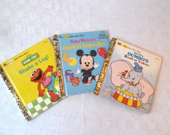 Vintage Little Golden Books: Sesame Street, Baby Mickey, Dumbo