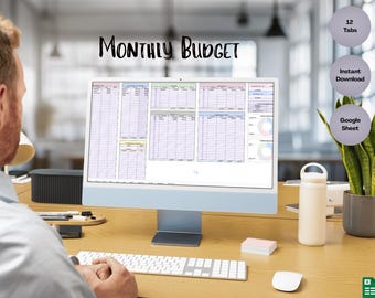 Monthly Budget Planner | Google Sheets Expense Tracker (Digital Download)