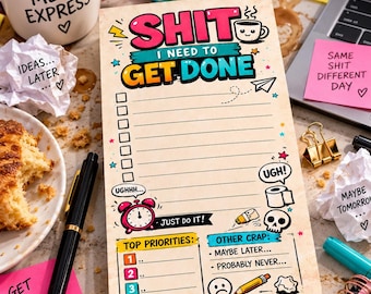 Funny Notepad, Custom Funny Stationery, Funny Notepad Gifts, Shit I will forget, Co-Worker Gift,