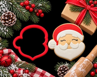 Santa Cookie Cutter, Christmas Baking Cutter, 3 or 4 Inch