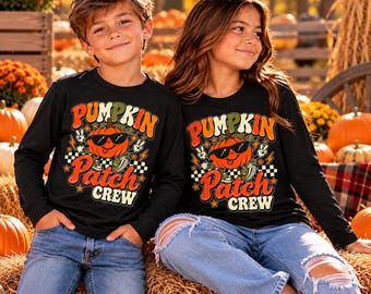 Fall Family Reunion Shirts, Kids Pumpkin Patch Crew, Matching Cousins Tee