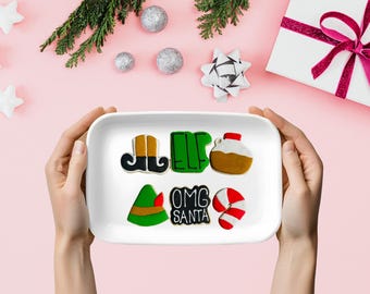 Elf Holiday Cookie Cutter Set, 6-Piece PLA Baking Tools (3-4 Inch)