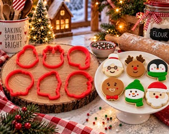 Santa and Friends Christmas Cookie Cutter Set, 6-Piece, 3 or 4 Inch