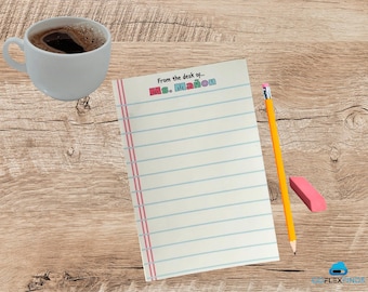Custom Name Note Pads for Teachers, Custom Stationery, Writing Gifts, Cute Office Supplies, Back to School Essentials