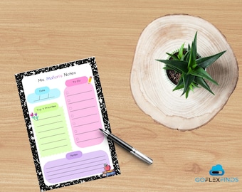 Personalized Teacher Notepad, Rainbow Design, Classroom Gift