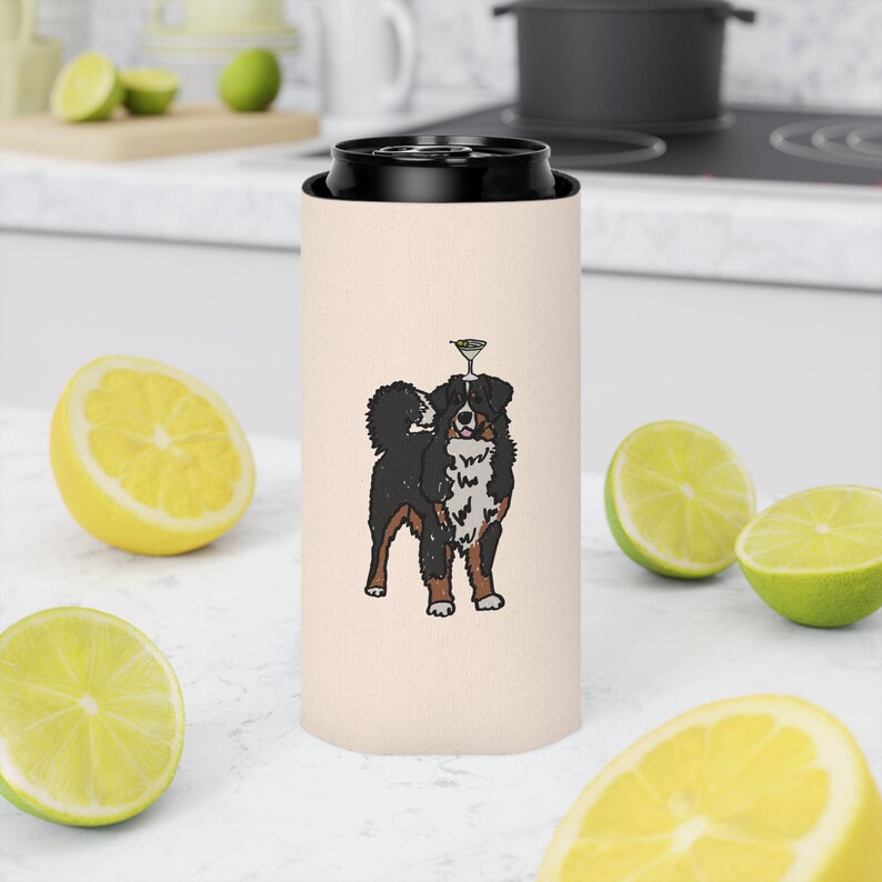 PHYSICAL PRINT, Bernese Mountain Dog Martini Print, Funny Dog Bar Art, Cocktail Print, Bar Cart Decor, Bar Cart Accessories, Handdrawn image 13