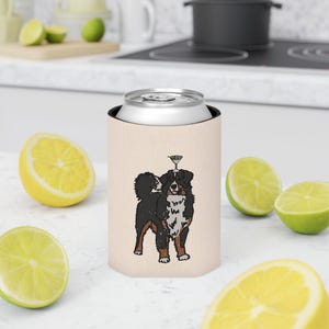 PHYSICAL PRINT, Bernese Mountain Dog Martini Print, Funny Dog Bar Art, Cocktail Print, Bar Cart Decor, Bar Cart Accessories, Handdrawn image 15