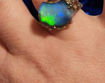 Opal ring Ocean Blue - Adjustable