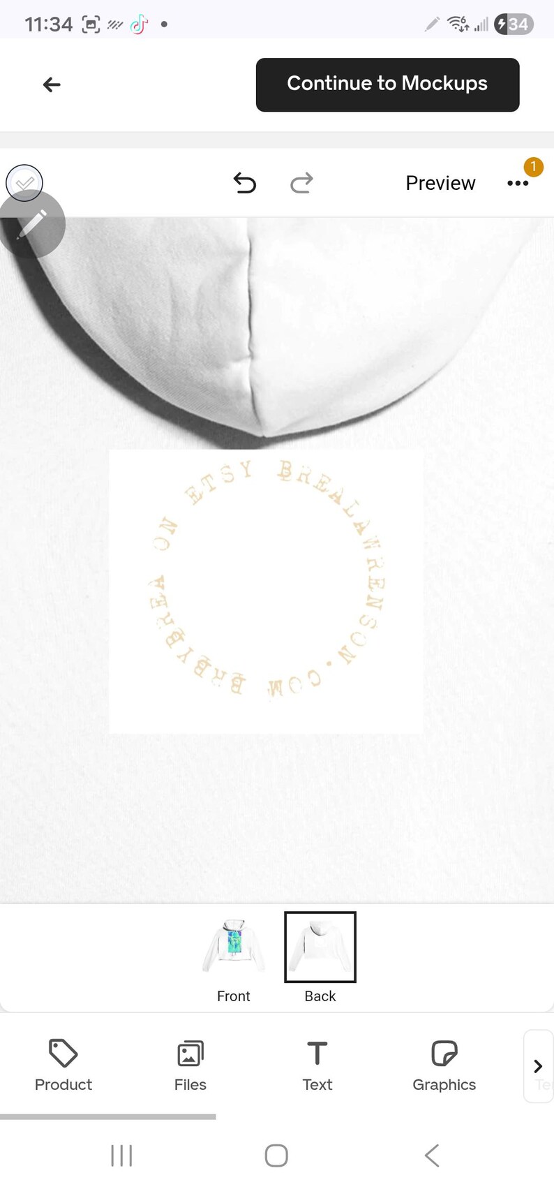 May include: Back view of a white hoodie. A circular logo in gold reads "BABYBREALAWRENSON.COM ON ETSY". The hoodie is presented against a white backdrop.