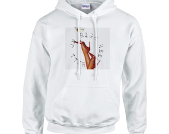 Hell On High Heels Hoodie Unisex Pullover Hoodie | Gildan® 18500 White