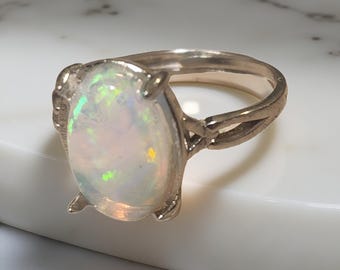 Polished Ethiopian Opal ring - Adjustable
