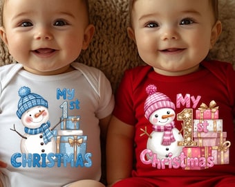Baby First Christmas Snowman PNG SVG, Winter Sublimation (Digital Download)