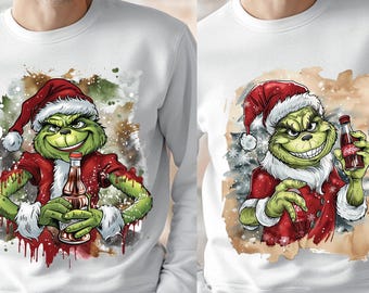 Vintage Grinch Santa Coca Cola PNG SVG, Christmas Sublimation (Digital Download)