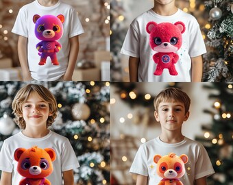 Superhero Bear PNG Bundle, Kids Cartoon Clipart (Digital Download)