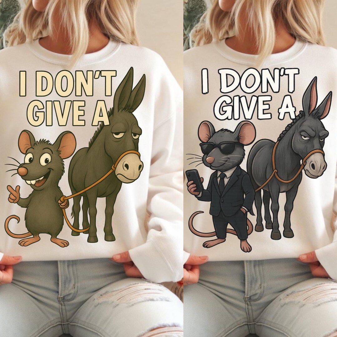 Funny Mouse & Donkey PNG SVG, Sarcastic Quote Design, Humorous Cartoon ...