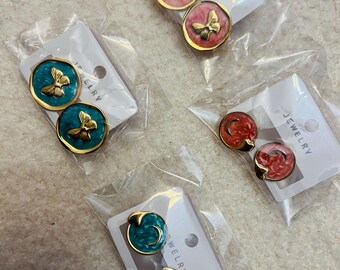 Enamel Round studs | Statement earrings | jewellery