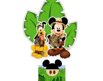 Centro de mesa Mickey Mouse Safari sin NOMBRE y EDAD