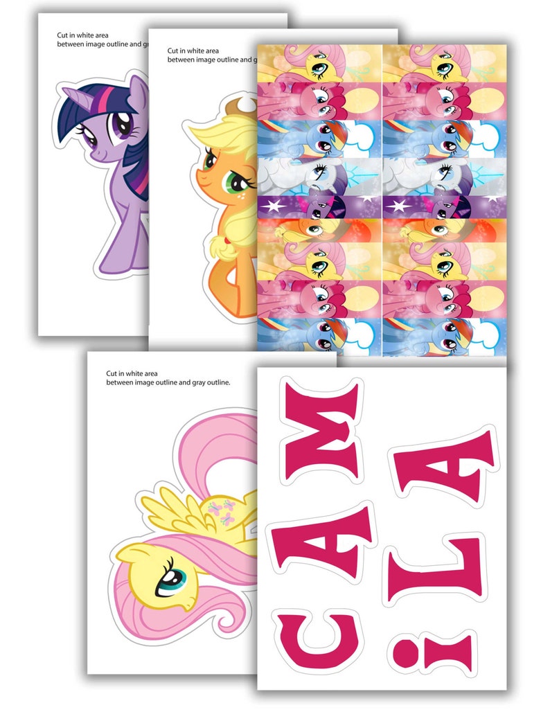 My Little Pony Printable Centerpiece Without NAME and AGE - Etsy