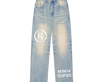 MANN DEPT. - Jeans in denim scolorito color cipria