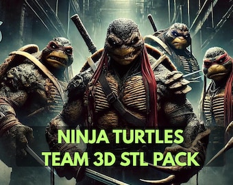Modelos para impresión 3D de las Tortugas Ninja – Paquete STL del equipo (Descarga digital)