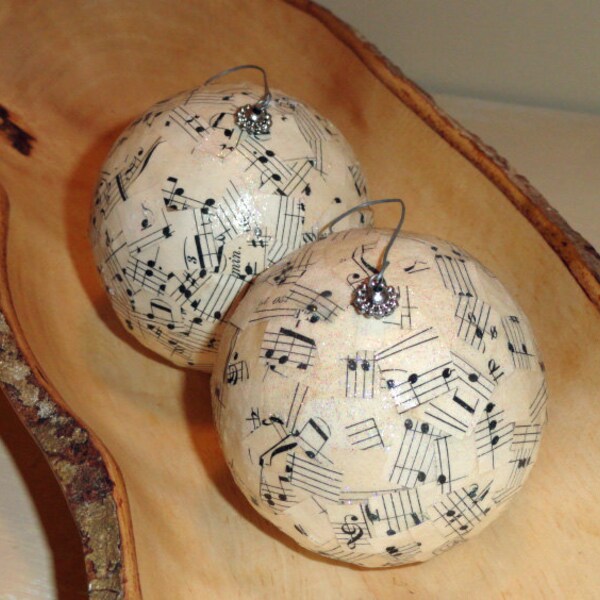 Christmas Ornaments - Vintage Sheet Music Balls