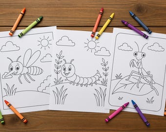 Bug Coloring Pages INSTANT DOWNLOAD