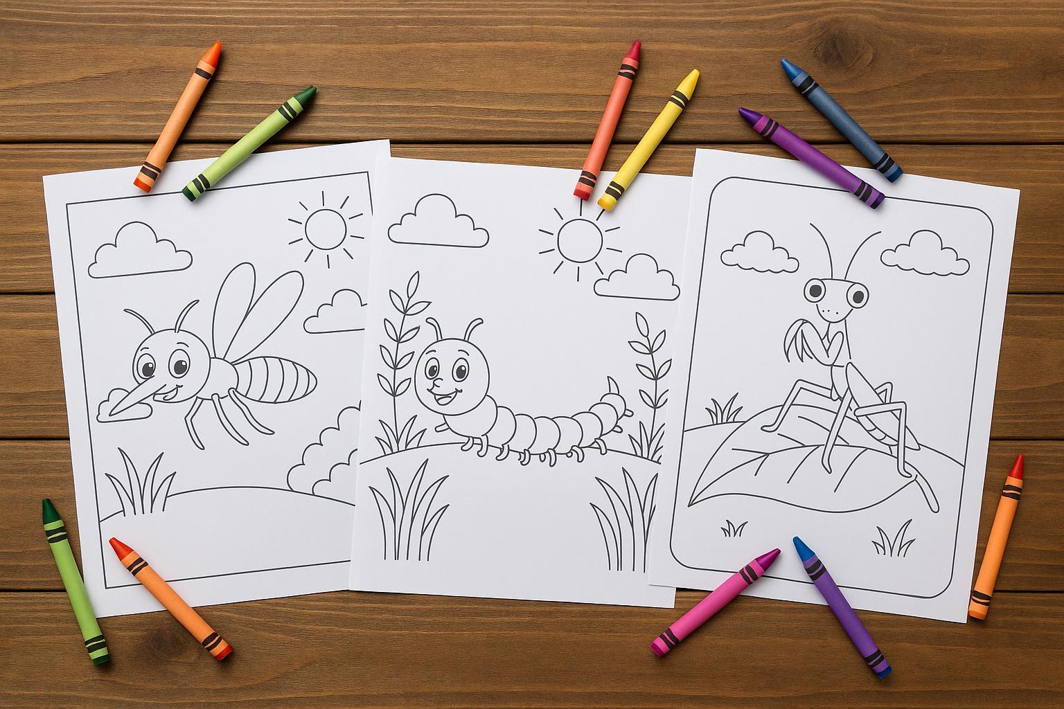 Bug Coloring Pages INSTANT DOWNLOAD - Etsy