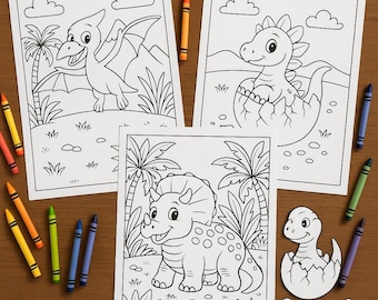 恐竜の塗り絵 即時ダウンロード
