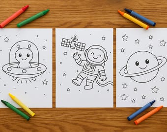 Outer Space Coloring Pages INSTANT DOWNLOAD