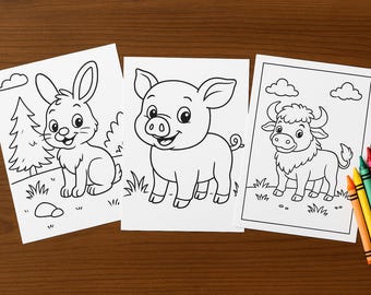 Farm Animal Coloring Pages INSTANT DOWNLOAD