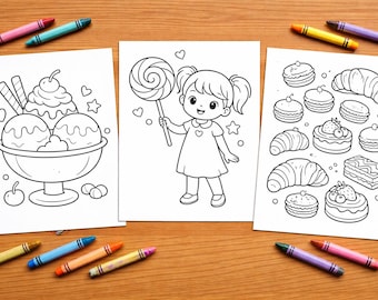 Sweet Treat Coloring Pages INSTANT DOWNLOAD
