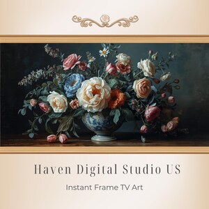 Arte de Floral Frame TV: Ramo de primavera melancólico - Obra de arte floral - Descarga digital [F024]