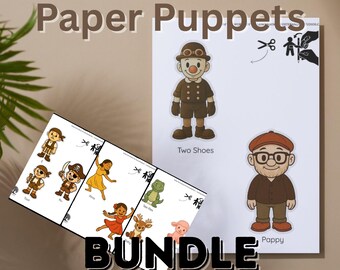 Willowbrook Paper Puppets | Cricut PNG Bundles | Printable Kids Craft | Storytelling & Classroom Activity