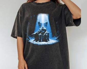 Dark Fantasy Knight Graphic T-Shirt, Medieval Y2K Streetwear