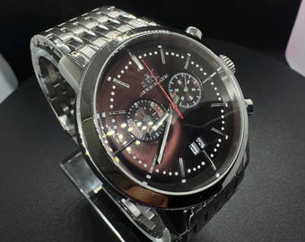 Adee Kaye Chronograph Quartz Watch, Brown Dial, 44mm