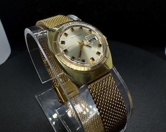 70s Wittnauer Mechanical Wind 18k Gold Plated Womens Watch