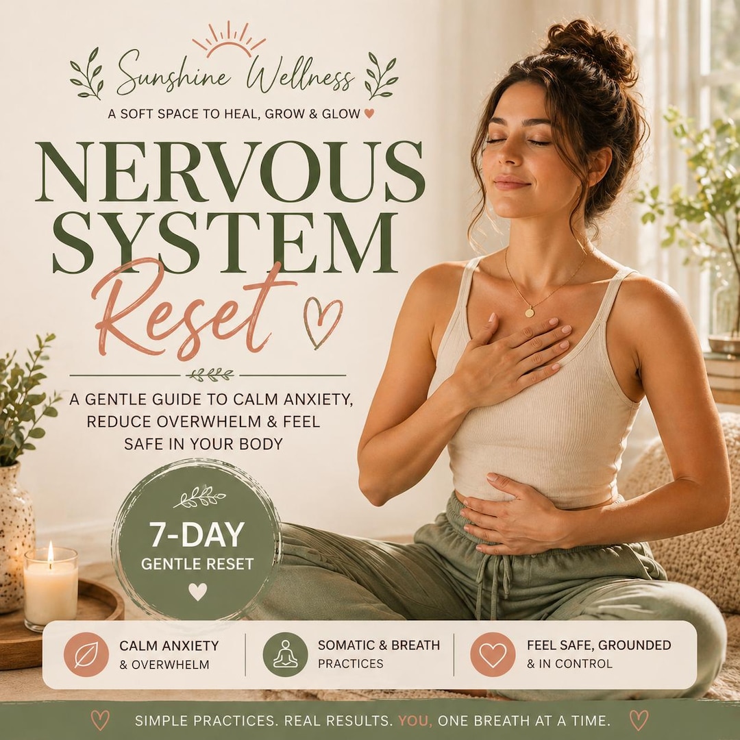 Nervous System Reset Guide, 7 Day Stress Relief Workbook, Anxiety ...