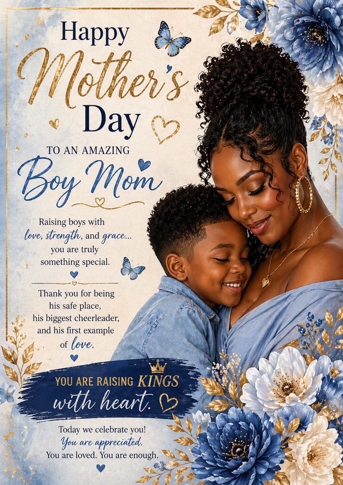 Mother's Day Card for Black Moms | African American Family Portrait ...