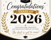 2026 Graduation Card Printable | Class of 2026 Congrats Card | Graduation Greeting Card | Senior Grad Gift | Instant Download