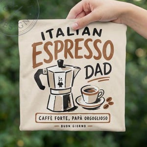 Espresso Dad PNG Funny Coffee Fathers Day Shirt Moka Pot Graphic Tee Retro Cafe Design Funny Dad Shirt Espresso Lover Graphic Sublimation