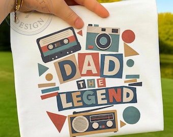 Vintage Dad PNG Retro Fathers Day Shirt Sublimation Cassette Camera Graphic Tee Nostalgia Design For Dad Cool Fathers Day Graphic
