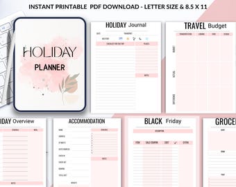Christmas Holiday Planner | Budget, Checklist, Schedule (PDF)