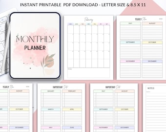 2026 Monthly Planner Printable | Minimalist Calendar (PDF)