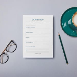 Wekelijkse resetplanner | Minimalistische afdrukbare invulbare pdf-bundel afbeelding 2