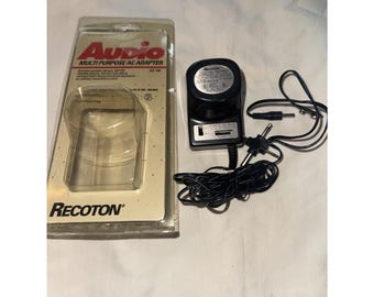 Recoton Dual Multi-Volt Amperage AC Adapter Dc 6 Way Plug 3, 4.5, 6, 7.5, 9 ,12V