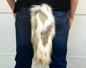 Fox Tail Faux Fur with Metal Swivel Clasp
