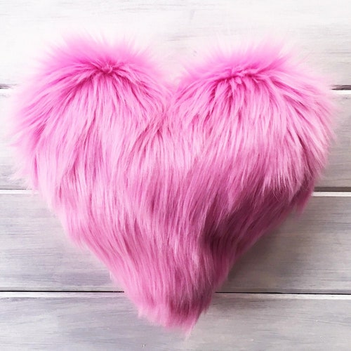 Lavender Faux Fur Heart Shaped Decorative Pillow Gift for Mom Etsy